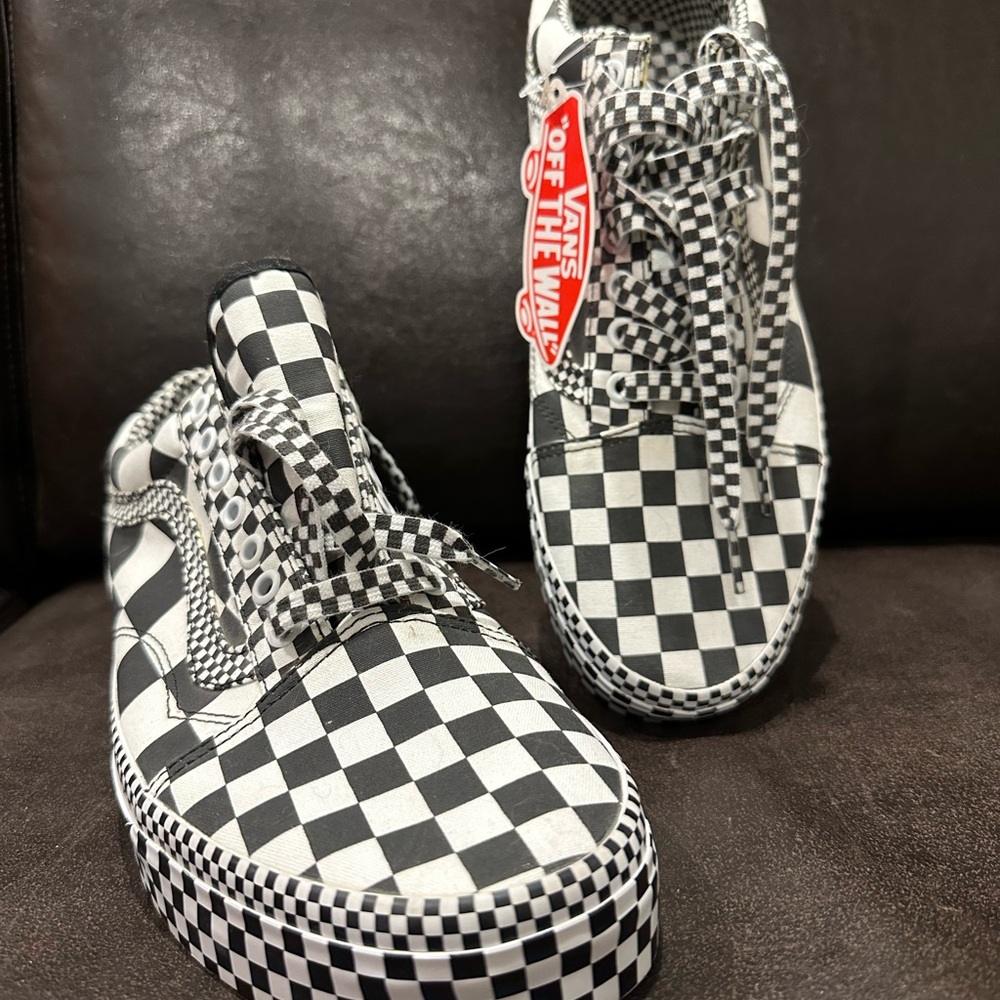 Vans Black and White Checkered Sneakers M12 skater punk emo